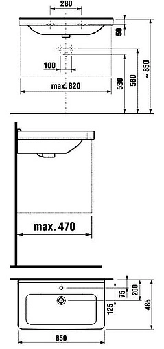Раковина Jika Cubito 85 белый 8104260001041 Раковина Jika Cubito 85 белый 8104260001041
