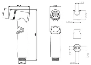 Гигиенический душ с держателем Lemark чёрный матовый LM8088BL, 2