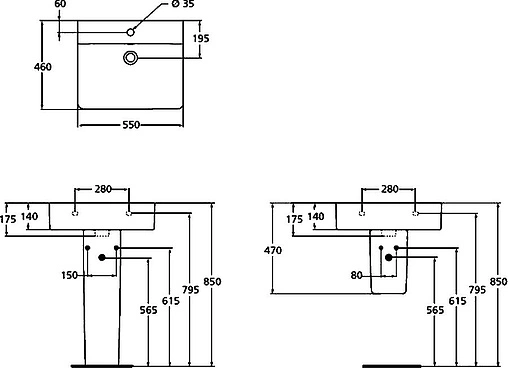 Раковина Ideal Standard Connect Cube 55 белый E784401