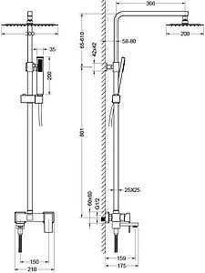 Душевая система со смесителем для ванны Aquatek Либра хром AQ2640CR Душевая система со смесителем для ванны Aquatek Либра хром AQ2640CR, 2