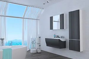 Шкаф-пенал подвесной двухстворчатый Aquaton Ондина 50 графит/белый 1A175803ODG20 Шкаф-пенал подвесной двухстворчатый Aquaton Ондина 50 графит/белый 1A175803ODG20, 5