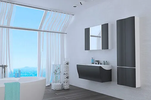 Шкаф-пенал подвесной двухстворчатый Aquaton Ондина 50 графит/белый 1A175803ODG20