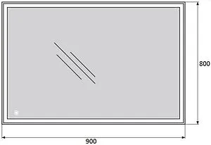 Зеркало с подсветкой BelBagno 90x80 с подогревом SPC-GRT-900-800-LED-TCH, 2