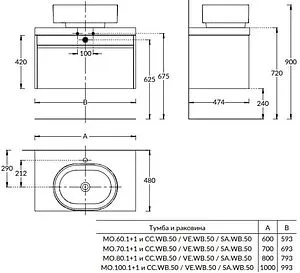 Тумба-умывальник подвесная Kerama Marazzi Modula 100 белая глянцевая MO.100.1+1\WHT+r Тумба-умывальник подвесная Kerama Marazzi Modula 100 белая глянцевая MO.100.1+1\WHT+r, 2