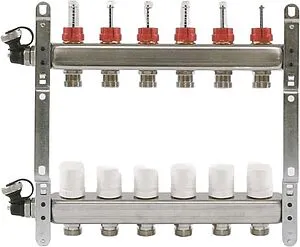 Группа коллекторная с расходомерами 6 отводов 1&quot;в/в x ¾&quot;ек Uni-fitt 450I4306, 4