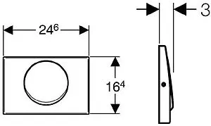 Клавиша смыва для унитаза Geberit Delta 10 115.108.00.1 нержавеющая сталь, 2