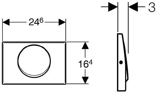 Клавиша смыва для унитаза Geberit Delta 10 115.108.00.1 нержавеющая сталь