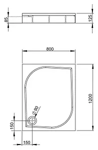 Поддон для душа Radaway Paros D1200 MBD8012-03-1, 3