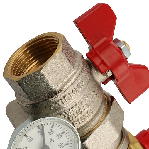 Группа коллекторная с расходомерами 8 отводов 1&quot;в/в x ¾&quot;ек Tiemme 3870003