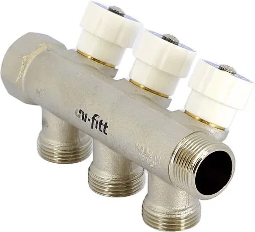 Коллектор регулирующий проходной 3 отвода ¾"в/н x ¾"ек Uni-fitt 402N3330 Коллектор регулирующий проходной 3 отвода ¾"в/н x ¾"ек Uni-fitt 402N3330