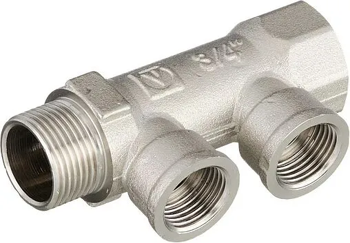 Коллектор распределительный проходной 2 отвода ¾&quot;в/н x ½&quot;в Valtec VTc.550.N.0502