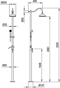 Душевая система со смесителем для душа Timo Arisa хром SX-5000/00 Душевая система со смесителем для душа Timo Arisa хром SX-5000/00, 2