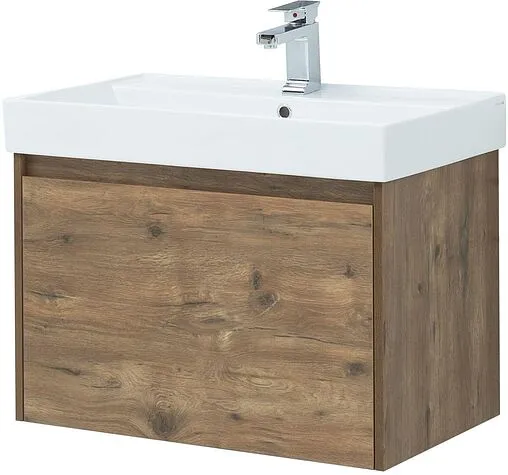 Тумба-умывальник подвесная Aquanet Nova Lite 75 дуб рустикальный 00249514+00242338