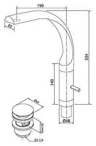 Смеситель для раковины Am.Pm Admire хром F108210B Смеситель для раковины Am.Pm Admire хром F108210B, 2