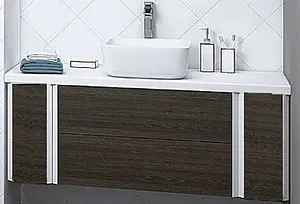 Тумба-умывальник подвесная Aquaton Брук 120 (20+80+20) дуб феррара/белый, 4