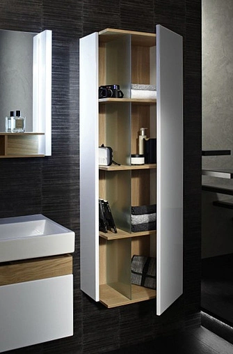 Шкаф-пенал подвесной Jacob Delafon Terrace 50 R белый глянец/светлое дерево EB1179D-G1C Шкаф-пенал подвесной Jacob Delafon Terrace 50 R белый глянец/светлое дерево EB1179D-G1C