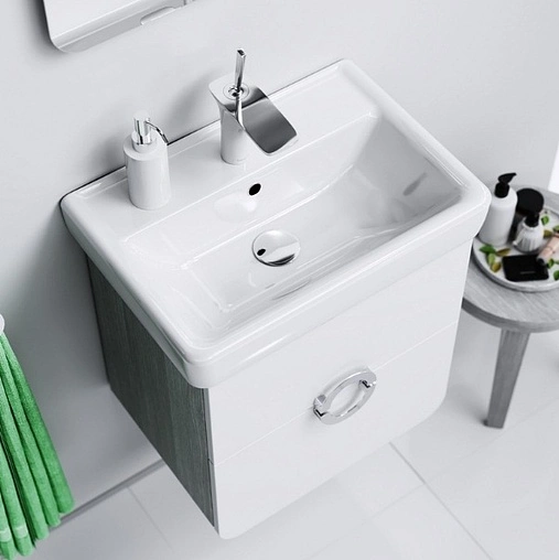 Тумба-умывальник подвесная Aqwella Alicante 50 белый/дуб седой Alic.01.05/Gray+1WH302127