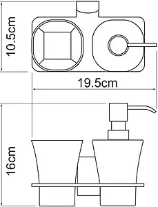 Дозатор для жидкого мыла Wasserkraft Exter бронза 5289, 3