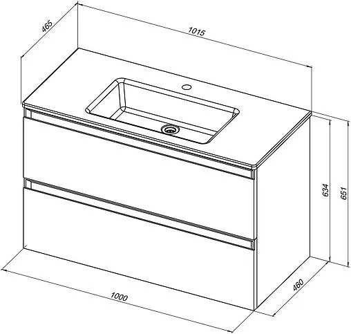 Тумба под умывальник подвесной Allen Brau Eclipse 2.0 100 антрацит 1.E1003.AM 2.0