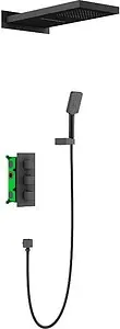 Душевая система с термостатом для душа Timo Petruma чёрный матовый SX-5039/03SM Душевая система с термостатом для душа Timo Petruma чёрный матовый SX-5039/03SM, 1