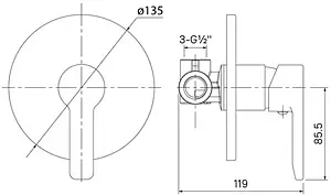Смеситель для душа скрытого монтажа IDDIS Sena хром SENSB00i66, 2