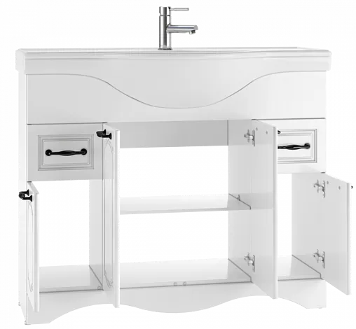 Тумба под умывальник напольный Домино Rich 105 белое дерево DR6004T