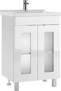 Тумба-умывальник напольная Айсберг Кристалл 60 белый DA1801T+1WH302421, 1