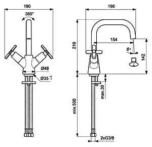 Смеситель для раковины Vidima Art хром BA326AA, 2