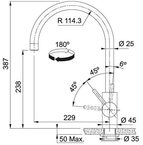 Смеситель для кухни Franke Eos Neo нержавеющея сталь 115.0590.044