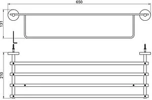 Полка для полотенец Aquatek Бетта чёрный матовый AQ4615MB Полка для полотенец Aquatek Бетта чёрный матовый AQ4615MB, 2