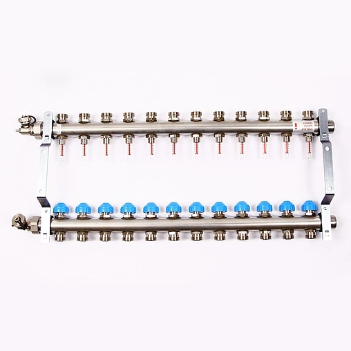 Группа коллекторная с расходомерами 12 отводов 1&quot;н/н x ¾&quot;ек Uni-fitt 455W4312