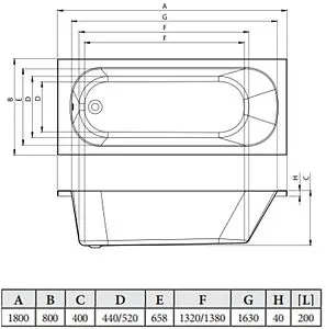 Ванна акриловая C-bath Galaxy 180x80 CBQ016002 Ванна акриловая C-bath Galaxy 180x80 CBQ016002, 2