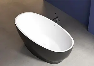 Ванна акриловая отдельностоящая Abber 165x80 белый/панель Black matte AB9207MB, 4