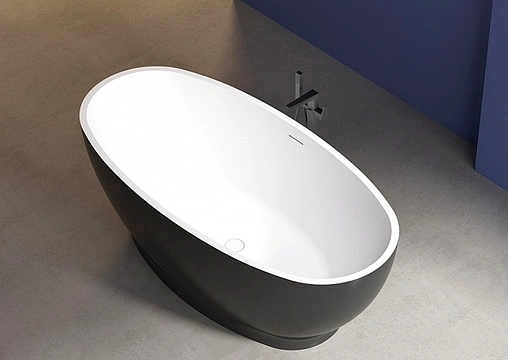 Ванна акриловая отдельностоящая Abber 165x80 белый/панель Black matte AB9207MB