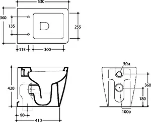 Унитаз приставной Kerasan Ego белый 321601 Унитаз приставной Kerasan Ego белый 321601, 2