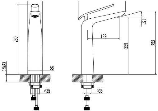Смеситель для раковины Lemark Melange белый/хром LM4909CW