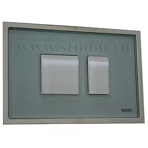 Клавиша смыва для унитаза Sanit SG 706 &quot;ai&quot; 16.710.C9..0000 кнопки/белый, панель/стекло мята, 1