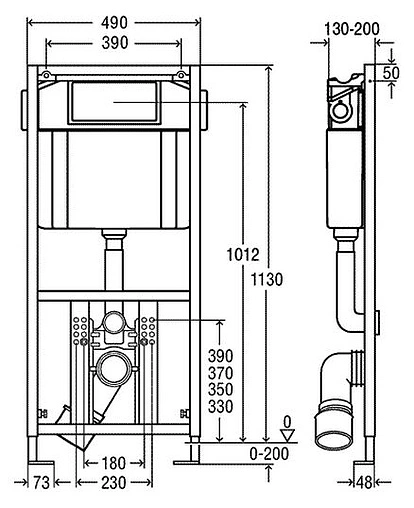 Инсталляция для подвесного унитаза Viega Eco plus 8161.2 606664 Инсталляция для подвесного унитаза Viega Eco plus 8161.2 606664