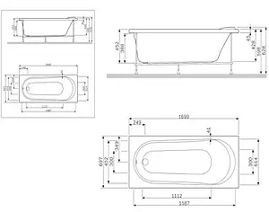 Панель для ванны фронтальная Am.Pm Joy/Spirit 170 белый W85A-170-070W-P Панель для ванны фронтальная Am.Pm Joy/Spirit 170 белый W85A-170-070W-P, 2