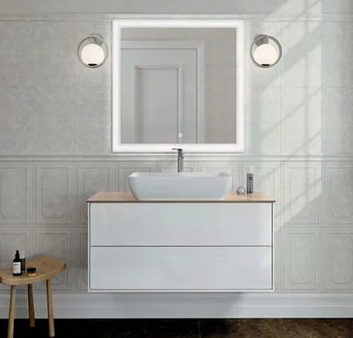 Тумба-умывальник подвесная Kerama Marazzi Plaza Modern 100 белый PL.M.100.2\WHT+PL.wbi.55.1+