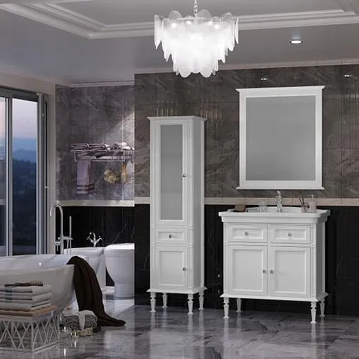 Шкаф-пенал напольный Opadiris Кантара 46 L белый 00-00004353