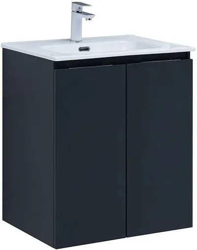 Тумба-умывальник подвесная Aquanet Алвита New 60 антрацит 00277523+00254363