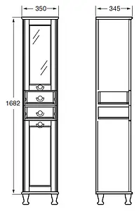 Шкаф-пенал напольный Roca America 35 R орех ZRU9302796, 2