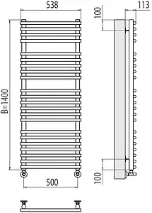 Полотенцесушитель водяной лесенка Terminus Кремона П22 500х1400 полированная сталь 4670078530691, 2