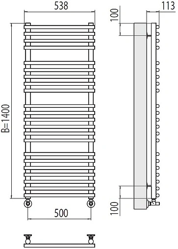 Полотенцесушитель водяной лесенка Terminus Кремона П22 500х1400 полированная сталь 4670078530691