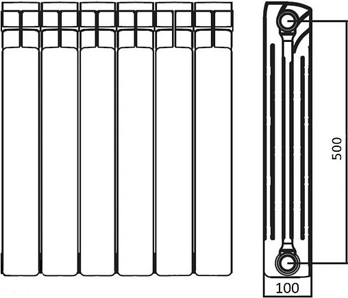 Радиатор биметаллический 10 секций STI Bimetal 500/100