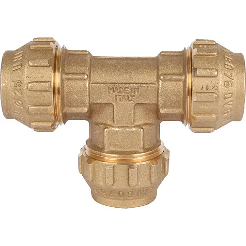 Тройник компрессионный соединительный 25мм x 25мм x 25мм Tiemme 3400021