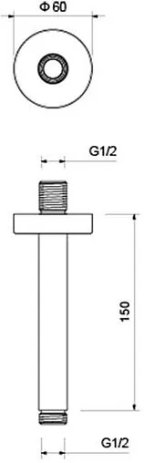 Держатель верхнего душа на потолок Aquatek чёрный матовый AQ2171MB