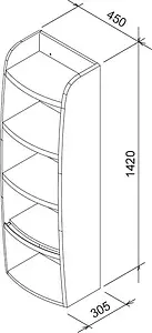 Шкаф-пенал подвесной открытый Ravak Evolution 45 белый X000000779, 2