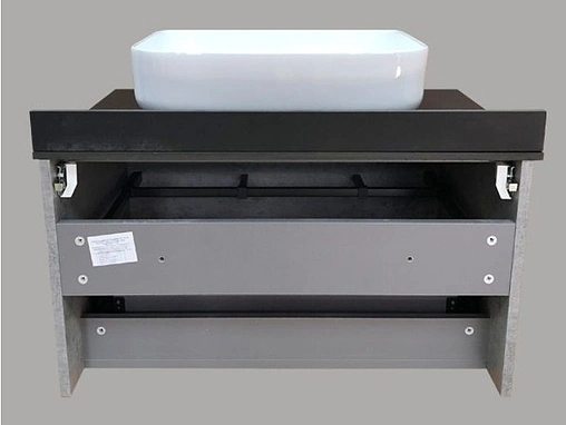 Тумба-умывальник подвесная Comforty Эдинбург 75 бетон светлый/чёрный 00004149066CF